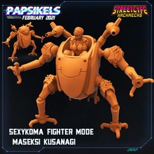 sexykoma fighter mode maseksi kusanagi store droid ghost robot shell mech cyberpunk tachikoma 3d print model - Mito3D