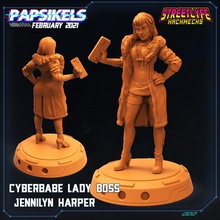 cyberbabe lady boss jennilyn harper female cyberpunk npc 3d print model - Mito3D