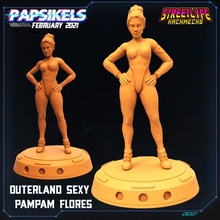 outerland sexy pampam flores cyberpunk pinup nomad badlands panam 3d print model - Mito3D