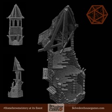 ruined tower rpg terrain wargaming dungeonsanddragons tabletop wargame dungeon 28mm dnd pathfinder frostgrave 3d print model - Mito3D