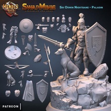 swapmini 1- paladin - sir oswin nightbane toys & games modular warrior night templar d&d dnd 3d print model - Mito3D