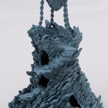 kristal kule yarım duvar Zincir sivri uç kar buz merdivenler yüzer zindan dikey seviyeleri zincirli obsidiyen yığılmış 3d print model - Mito3D