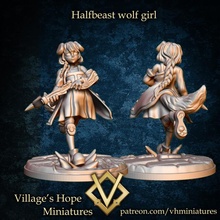 halfbeast wolf dog archer fantasy miniatures rpg miniature dnd ttrpg trpg animestyle 3d print model - Mito3D