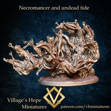 necromancer undead tide fantasy miniatures miniature death minis dnd ttrpg skelton trpg 3d print model - Mito3D