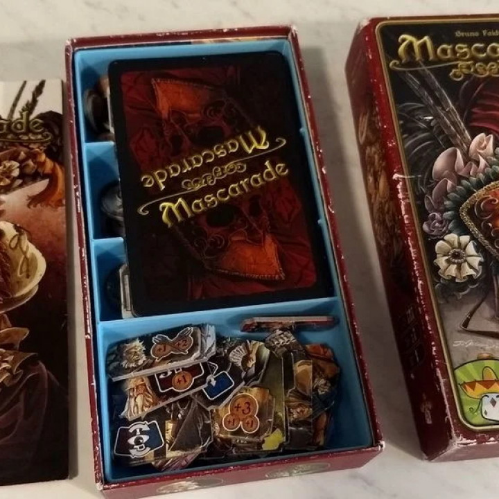 mascarade board game + expansion insert organizer 3D print model - Mito3D