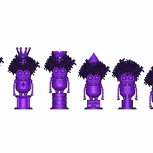 purple minion chess set 3d print model - Mito3D