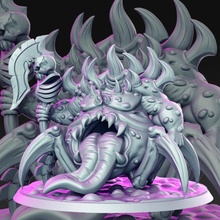 deathmaw - demon 32mm dnd tabletop axe diablo monster lovecraft rnestudio 3d print model - Mito3D