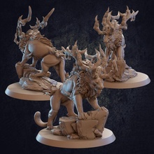 nian beast - presupported boss creature dragon dragons dungeons epic fantasy mini monster mythology rpg miniature huge trappers dnd antlers lodge asain 3d print model - Mito3D