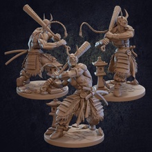 omi oni - presupported armour bat dragon dungeons fighter mini weapon character club miniature male horns trappers dnd lodge kanabo bushi asain 3d print model - Mito3D
