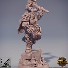 preontz foreshadower - chaos barbarians toys & games axe barbarian dragon dungeons mini miniatures tabletop wargame daybreak 3d print model - Mito3D
