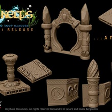 kelps openlock dungeon set toys & games modular sea miniature minis dnd merfolk mojibake 3d print model - Mito3D