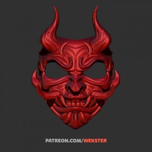 oni mask face version props & cosplay devil ghost samurai cosplayer halfmask tsushima 3d print model - Mito3D