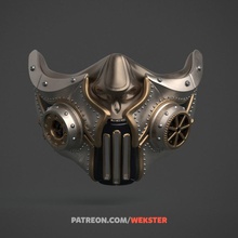 Steampunk Maske Requisiten Cosplay Cyberpunk Cosplayer Wekster 3d print model - Mito3D
