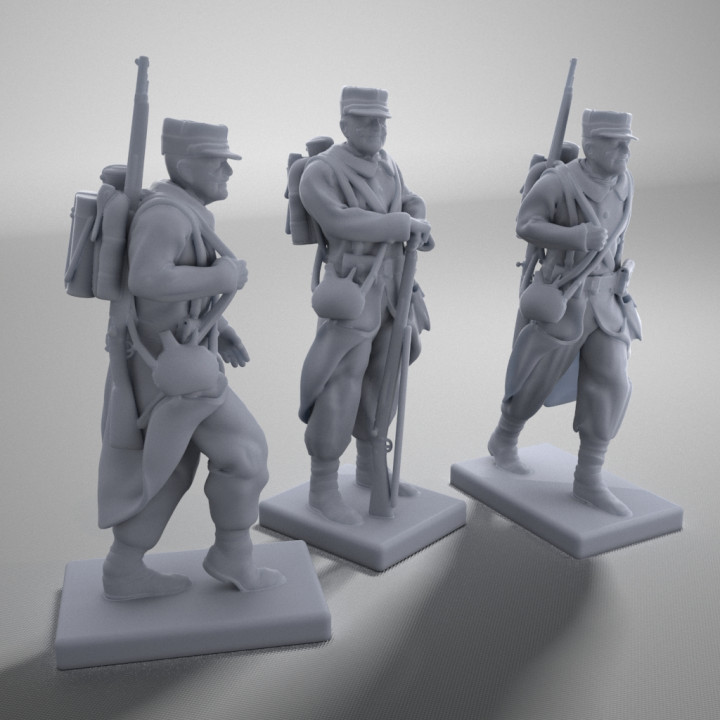 peloso uniforme 1914 francese soldato 25 millimetri formazione scolastica esercito ww1 3D print model - Mito3D