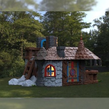 blocao bosque juego casa medieval herrero 3d print model - Mito3D
