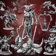devils demons pre supported bundle toys & games mount queen d&d dnd imp pre-supported 3d print model - Mito3D