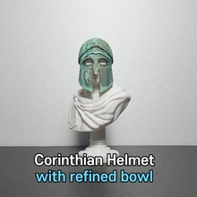 corintio casco refinado cuenco accesorios cosplay antiguo decoración Grecia griego guerrero Esparta Atenas 3d print model - Mito3D