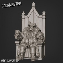 drunk infernal baron seated human toys & games demon boss king medieval mini rpg miniature tabletop throne dnd fat tiefling chalice tudor 3d print model - Mito3D