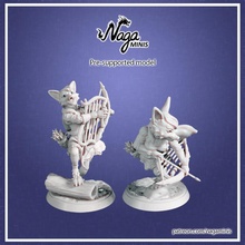 Renard barde femelle présupporté jouets Jeux dragons donjons miniature table dnd vulpin 3d print model - Mito3D