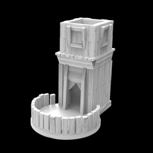 ex05 classic village supportless cool dice tower store 3d print model - Mito3D