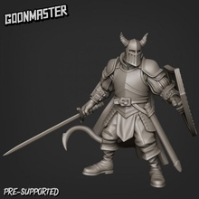 infernal Caballero 2 humano demonio armadura diablo medieval mini rpg proteger espada miniatura mesa dnd Tifling tudor 3d print model - Mito3D