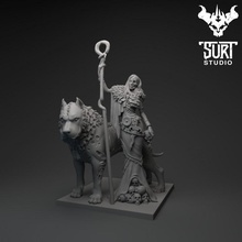 hella garm dog figure figurine goddess hell viking woman dead norse ready supported mythololgy 3d print model - Mito3D