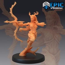dryad bow & arrow female tree spirit archer forest encounter fantasy medieval monster rpg warhammer woman enemy tabletop dungeon dnd pathfinder 3d print model - Mito3D