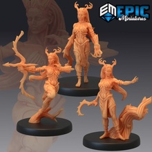 dryad set female tree spirit forest encounter collection archer fantasy medieval rpg warhammer woman magic enemy tabletop dungeon dnd pathfinder 3d print model - Mito3D