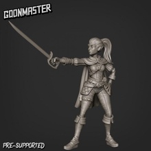 human rogue 2 store female fighter medieval woman dnd pathfinder swashbuckler fencer 3d print model - Mito3D