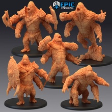armed gorilla set ape monster kong classic forest encounter collection fantasy king medieval rpg warhammer enemy tabletop dungeon dnd pathfinder tribe girallon 3d print model - Mito3D