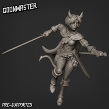 infernal rogue 3 store demon female fighter girl wargaming woman miniature tabletop dnd tiefling pathfinder swordsman swashbuckler fencer 3d print model - Mito3D