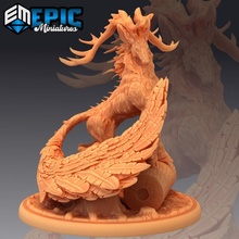 deer king mythical forest animal legendary stag fantasy medieval monster rpg warhammer wild enemy tabletop dungeon encounter dnd pathfinder feathered 3d print model - Mito3D