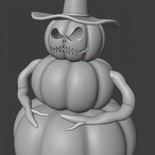 pumpkinman halloween pumpkin snowman 3d print model - Mito3D