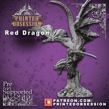 rosso Drago cavaliere velocemente pre supportato d 32mm giocattoli Giochi 3d 40k creatura draghi dungeon fantasia gioco giochi inferno eroe 3d print model - Mito3D