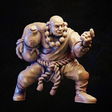 fat monk drunken fist toys & games hero master rpg character miniature tabletop wargame 3d print model - Mito3D