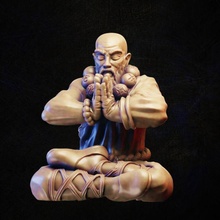 monk meditate toys & games fighter hero master miniature tabletop wargame chatacter 3d print model - Mito3D