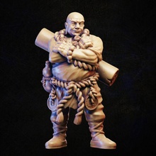 fat moine faire défiler jouets Jeux combattant héros Maître rpg personnage miniature table jeu guerre aventurier 3d print model - Mito3D