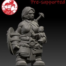 dwarf female baby toys & games 3d stl dragons dungeons fantasy figure great mini rpg statue warhammer miniature boardgame tabletop d&d dnd 32mm pre-supported 3d print model - Mito3D