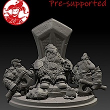 dwarfs high council diorama toys & games 3d stl dragons dungeons fantasy game mini rpg warhammer boardgame role tabletop d&d dnd 32mm minature pre-supported 3d print model - Mito3D