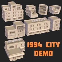1994 city - demo modular building terrain toy 28mm 32mm verycell 1994city 3d print model - Mito3D