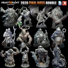 2020 final boss bundle - print'n paint miniatures toys & games demon dragons dungeons hero model troll undead warhammer miniature age heroes minotaur dnd pathfinder sigmar 3d print model - Mito3D