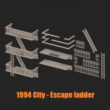 1994 city - escape ladder kit toys & games building terrain toy 28mm 32mm verycell 1994city escapeladder 3d print model - Mito3D