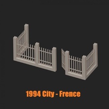 1994 city - fence kit toys & games building terrain toy 28mm 32mm verycell 1994city 3d print model - Mito3D