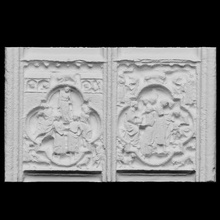bas reliefs kathderal notre dame Scan Deckel Frankreich 3dprintable relief Dom Notre Dame 3d print model - Mito3D