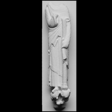 statua notre dama cattedrale occidentale facciata scansione cap Parigi Francia 3dprintable Cattedrale Notre Dame 3d print model - Mito3D