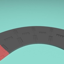 modular curva Lego estrada canto compatível prato 3d print model - Mito3D