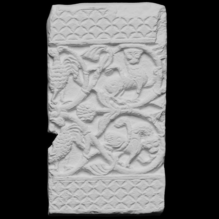 Fragment solide Platte Hürde Dubletten Lapidarium Zimmer Scan Marmor 3dprintable Ravenna 3D print model - Mito3D