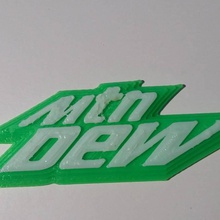 mountain dew logo fan art montagne rosée 3d print model - Mito3D