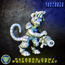 space ratfolk gunner toys & games alien roleplay rpg miniature rat mouse scifi 32mm starfinder mousefolk ratman ysoki 3d print model - Mito3D