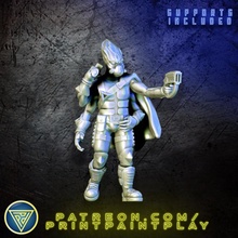4-armed alien envoy toys & games roleplay rpg miniature scifi 32mm starfinder kasatha emissary 3d print model - Mito3D